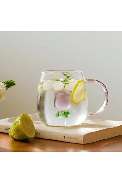 Genel Markalar Lüx Gül  Detaylı Kahve ve Çay Bardağı 350 Ml