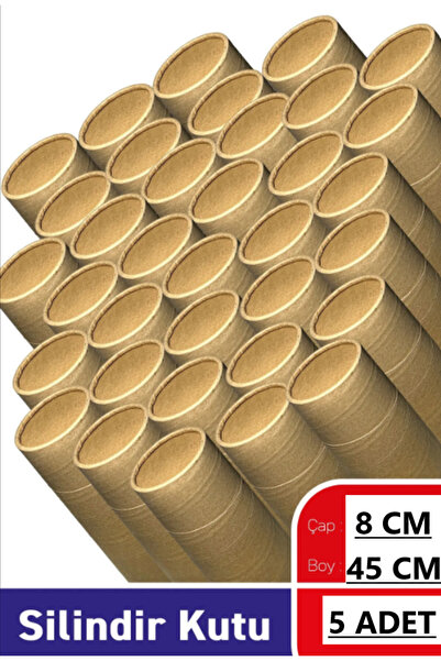 Mçb Group 5 Adet Karton Masura Silindir Kutu Postüp Rulo Kargo Tüpü Kedi Tırm...