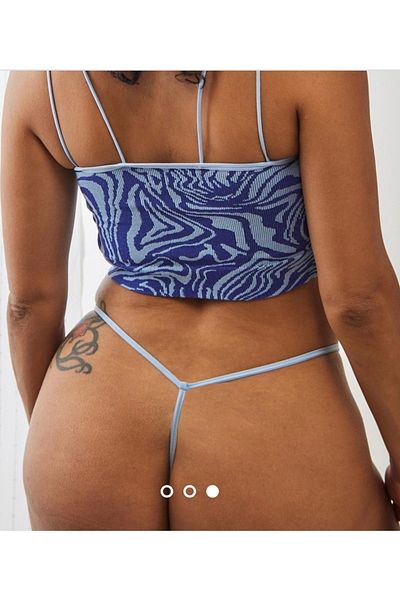 GaiaGirlz Y2K Zebra Pattern Thong