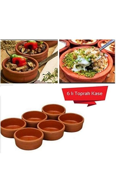 güveç kabı 6-Piece Clay Casserole Rice Pudding Container
