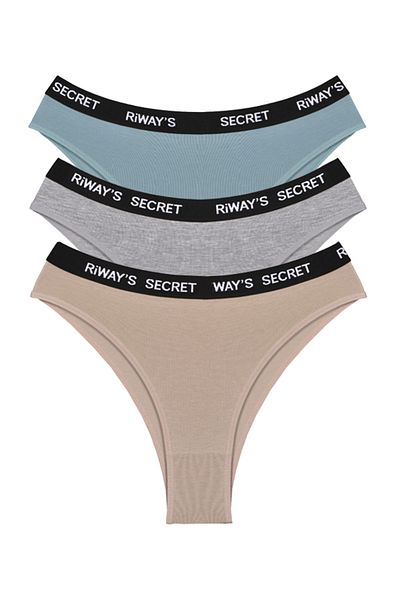 riways secret Cotton Waist Elastic Brazilian 3 Pack