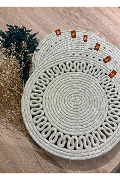 HomeTurko Set de 6 plăci de servire din iută cu model - Articole decorative