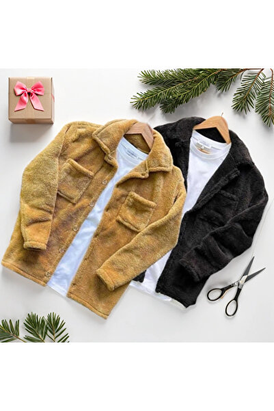 MEİLİFENG Unisex 2'li Peluş Polar Hırka Gömlek