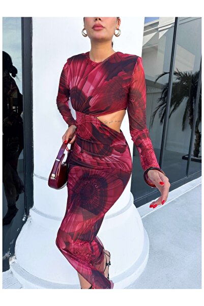 ESRAHELVACI Patterned Tulle Dress - Padded and Low-Cut Waist