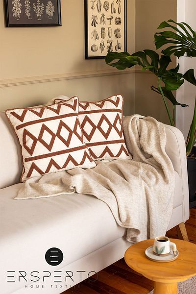 Ersperto Κεντητή Μαξιλαροθήκη Σειρά Luxury Punch Pattern 1 Τεμάχιο 43x43cm