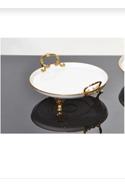 hilya طبق تقديم بورسلين دائري - باللون الرماد