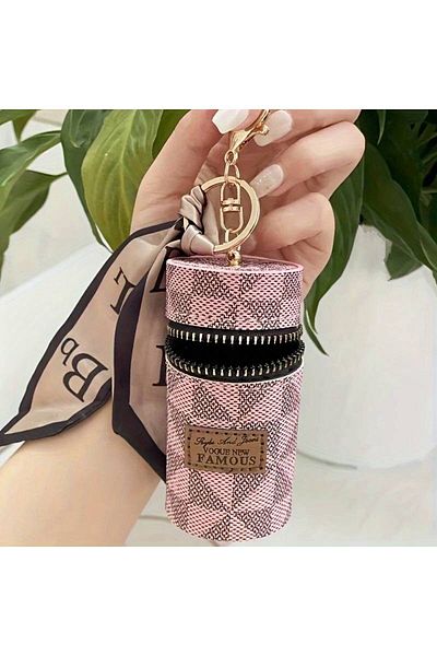GlassySKY Vintage Inspired Mini Bag - Zippered Compact Lipstick Bag with Scarf Detail