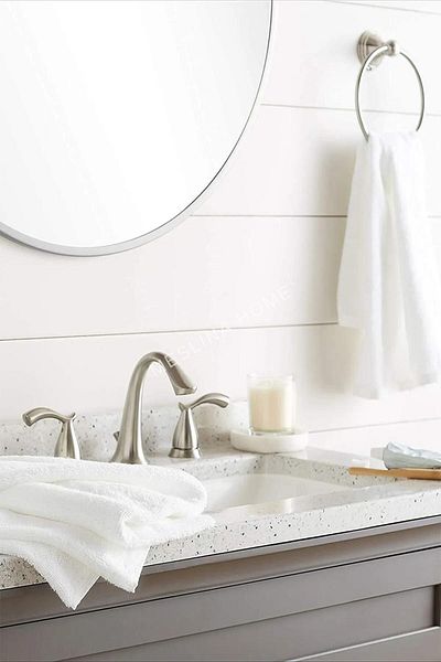 Meslina 4 Pieces White Hotel Towels 100% Cotton Hand & Face & Head Towels 50x90 Cm