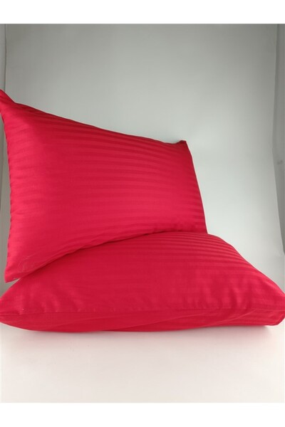 Mrs.Gugar Striped Satin Red 2 Pieces 50X70 Pillow Case