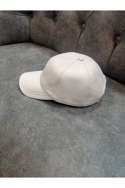 Dein DasLeder White Genuine Leather Hat