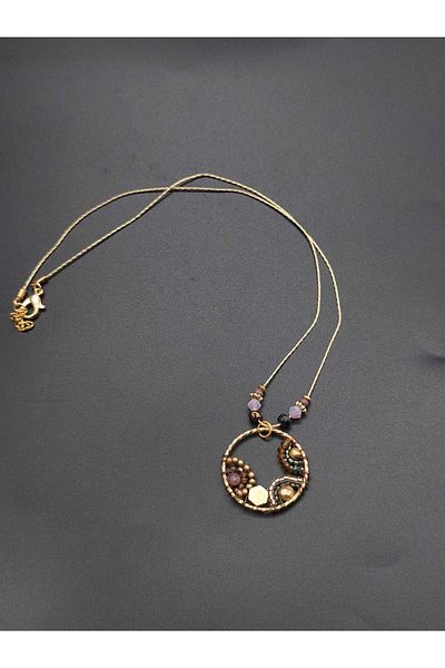 takitokaciniz Lacquer Coated Hand Knitted Women's Necklace