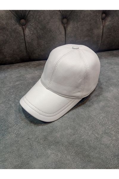 Dein DasLeder White Genuine Leather Hat