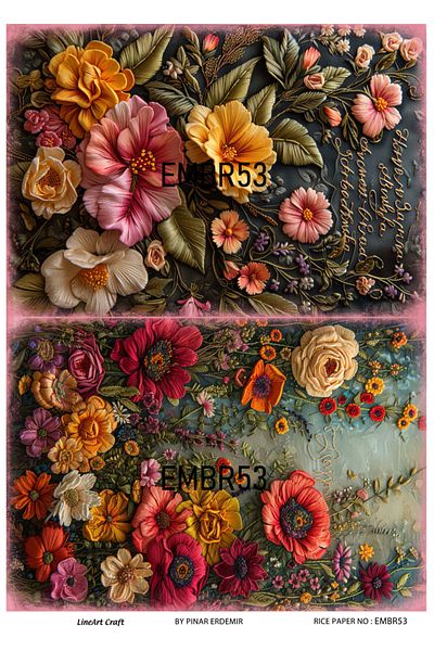 LİNEART Brass Patterned Lineart Decopage Paper - La-Embr53