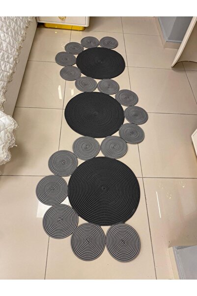 JÜTEX HOME jüt Hasır görünümlü Desenli Modern El Örgüsü sarmal Halı Kilim