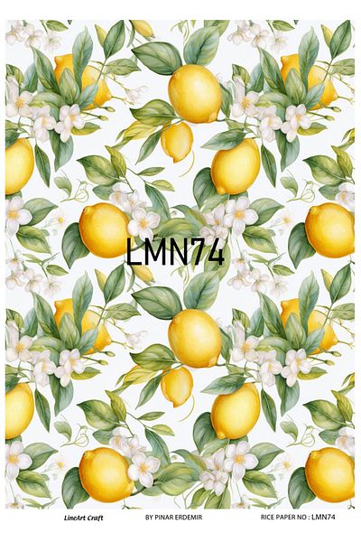 LİNEART Brass Patterned Lineart Decopage Paper - La-Lmn74