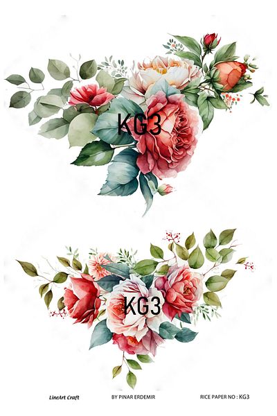 LİNEART Brass Patterned Lineart Decopage Paper - La-Kg3