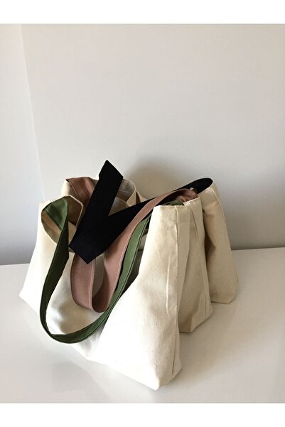 LUNAFEL Τσάντα ώμου Raw Linen Beige - Καφέ κολόνα