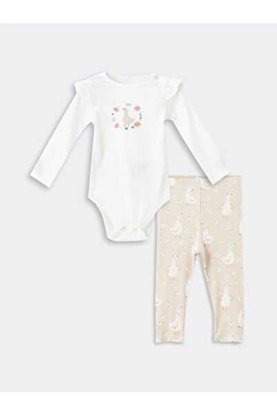 LC Waikiki Lcw Baby - Ecru Baby Girl Hospital Set with Bicycle Collar