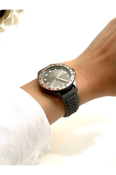 Ferrucci FERRUCCİ- (GREY) SILICONE CORD WOMEN'S WRISTWATCH