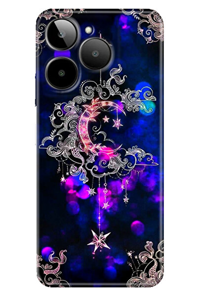 General Mobile ERA 30 Kılıf Telefon Kılıfı ERA30 Baskılı Ayyıldız Neon Mandala