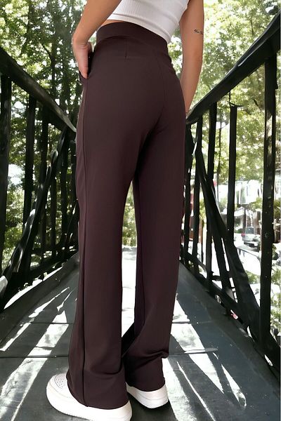 Balta Collection High Waist Lycra Women's Palazzo Pants - Comfortable Fit with Stretchy Velcro Closure and Pleats