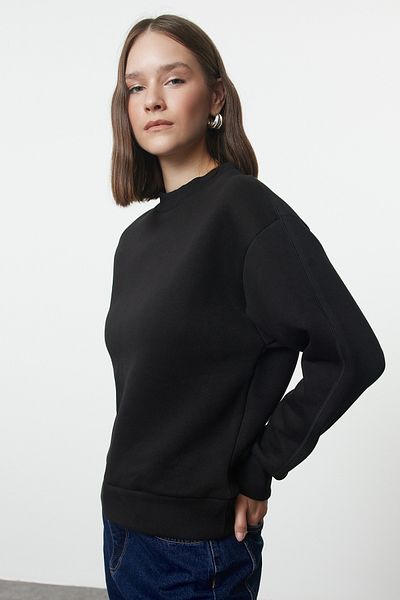 Trendyol Collection Удобен лят черен плетен суичър - TWOAW20sw0584