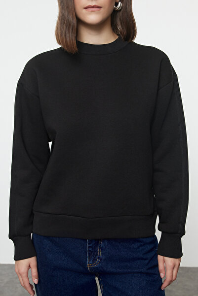 Trendyol Collection Comfortable Molded Black Knitted SWeatshirt - TWOAW20sw0584