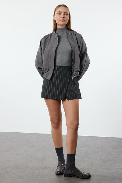 Trendyol Collection Tkaná černá třpytivá sukně k šortkám - Twoaw25sr00023