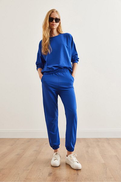 Olalook Σετ γυναικεία αθλητική φόρμα Saks Blue - ETKM- 0000069