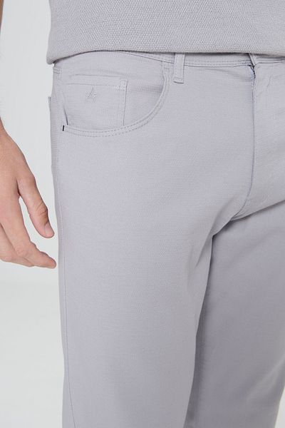 ALTINYILDIZ CLASSICS Men's Gray Relaxed Fit - Cotton Dobby 5 Pocket Greensboro Trousers