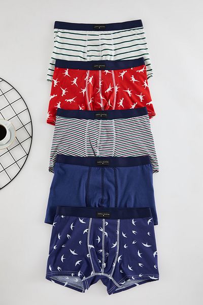 Trendyol Collection 5 db bordó-többszínű mintás boxer készlet - TMNAW25BX00003