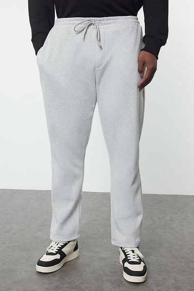 Trendyol Collection Γκρι Φούτερ Plus Size - Κανονική εφαρμογή TMNAW25AJ00004