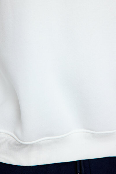 Trendyol Collection Ecru nagyméretű polár oversize pamut pulóver - TMNAW25AO00027