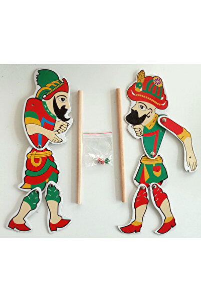 Genel Markalar Karagöz Hacivat Kukla Seti Oynar Eklemli 25 Cm Kutulu Set