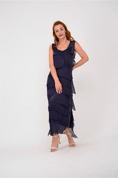 Bohem Stil Rochie din mătase stratificată cu aspect subțire în 2 mărimi - italiană