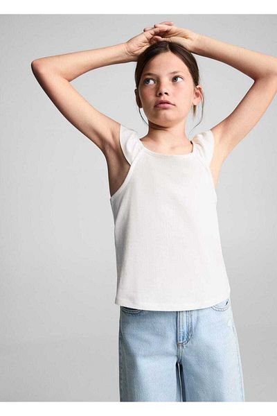 MANGO Kids Tricou Alb Pentru Copii