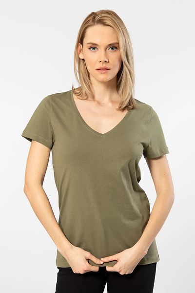 Wtshirt Tricou de bază cu mânecă scurtă și decolteu în V Milano pentru femei