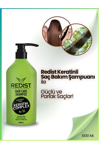 Redist 1000 ml Keratin Care Shampoo - Special for Damaged and Weakened Hair