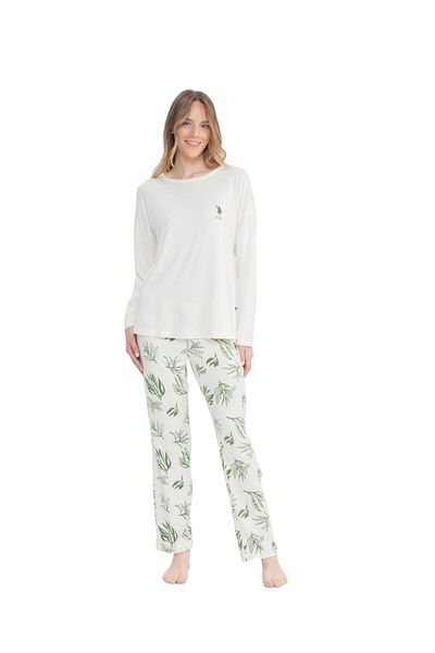 U.S. Polo Assn. Set de pijamale pentru femei cu licență verde - Gât rotund 17106