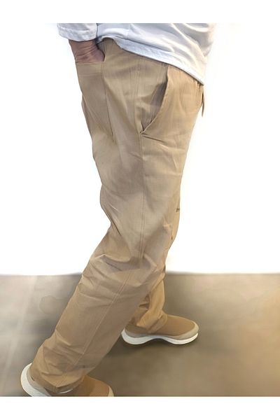 Reis Pantaloni elastici cu șnur de culoare camel