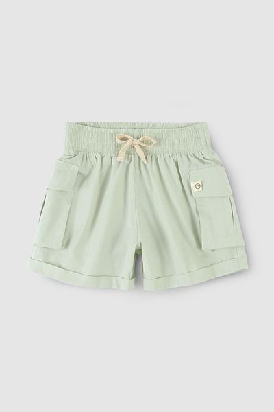 Little Gusto Children's Shorts with Cargo Pockets Green Organic Cotton