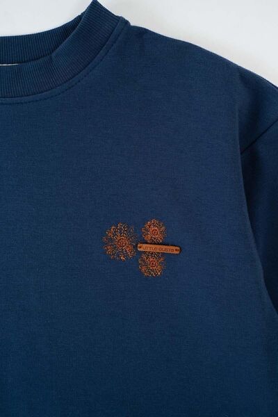 Little Gusto Sweat Dress Kids Navy Blue Organic Cotton