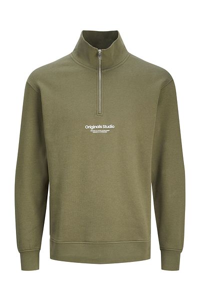 Jack & Jones Sweatshirt Text Sweatshirt Mit Halbem Reißverschluss
