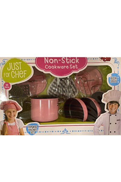 Feyza Home Vardem Oyuncak 11 Parça Pembe Metal Tencere