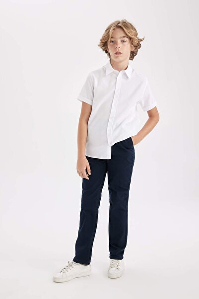 DeFacto Pantaloni din pânză bleumarin pentru băieți - T8850A6/NV253