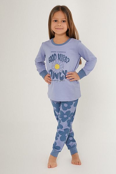 Rolypoly Set de pijamale albastre cu maneca lunga pentru fete