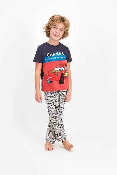 CARS Disney Licensed Champs Anthracite Boy's Short Sleeve Pajama Set