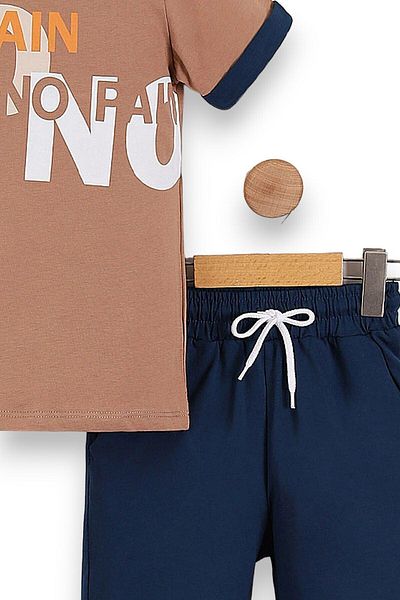 voyyo kids baby МОМЧЕ 6-10 ГОДИНИ MICKEY NO PANIC КЪСИ ШОРТИ С ЩАМП ТЕНИСКА ДОЛНО ГОРНО КОМПЛЕКТ