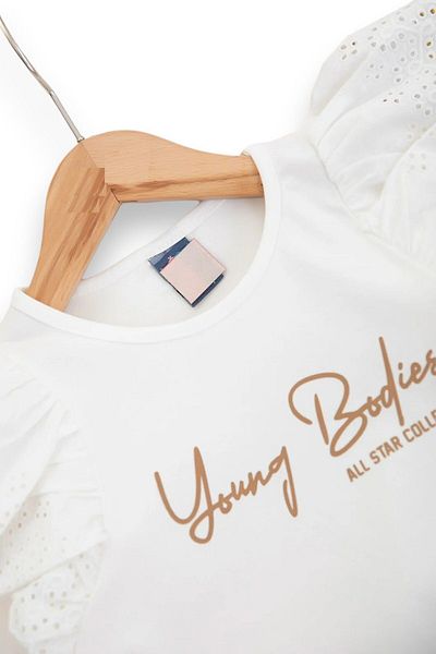 Ege Bebek 2-6 Years Old Girl Stylish Top and Bottom Set with Ruffle Detail and Trousers