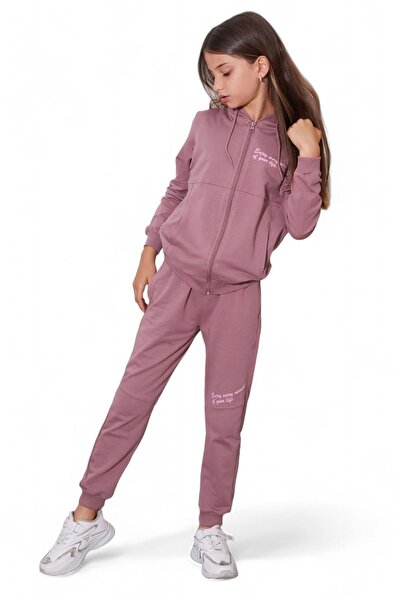 Ege Bebek Σετ αθλητικές φόρμες για κορίτσια 6-10 ετών - Φερμουάρ, κουκούλα, εποχική, μακρυμάνικη